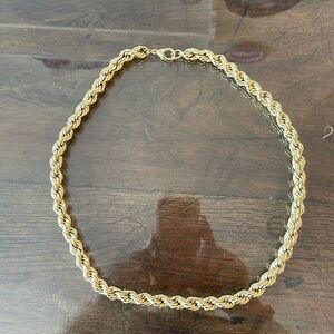 Chunky Twisted Rope Gold Necklace